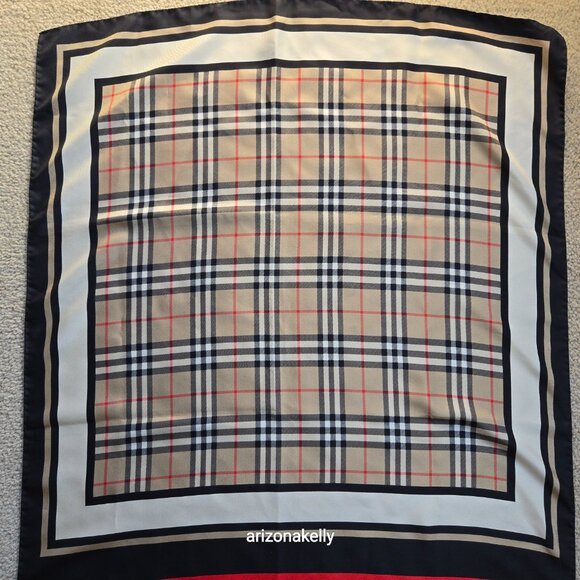 Burberry Montage Print Silk Twill Scarf Archive Beige - Picture 11 of 16